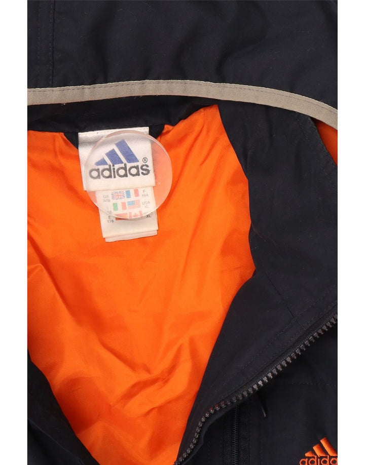 Jachetă căptușită cu glugă Adidas pentru băieți 15-16 ani, albastru bleumarin, poliester