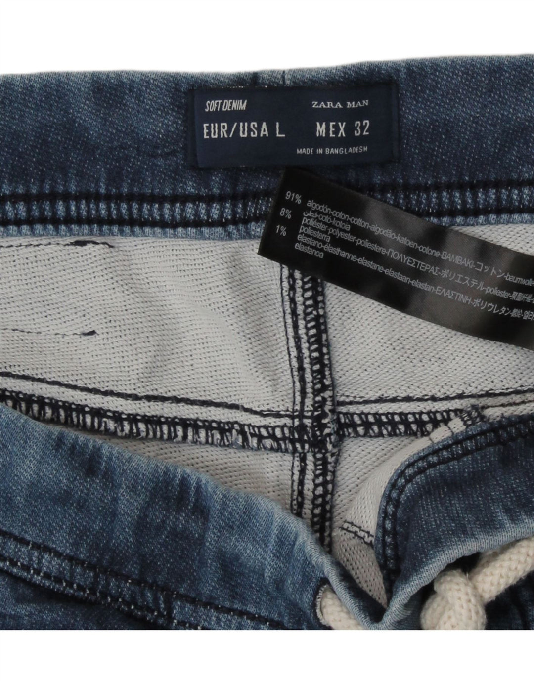 Pantaloni scurți Zara bărbați mari W32 bumbac albastru