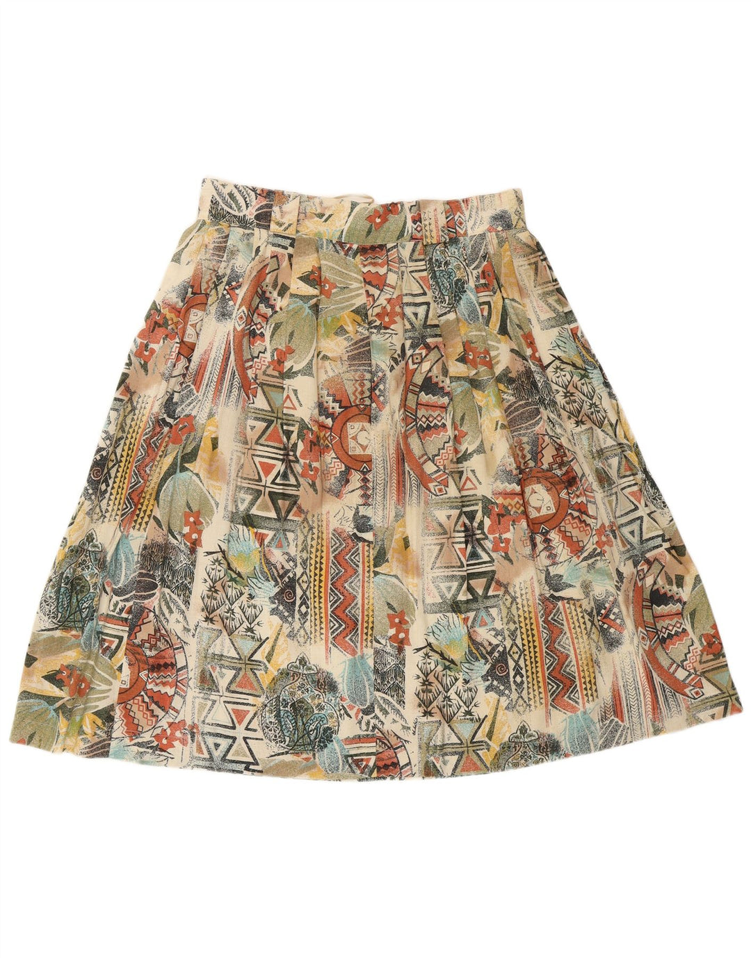 Fusta plisată pentru femei VINTAGE UK 16 Large W32 Multicolor Geometric
