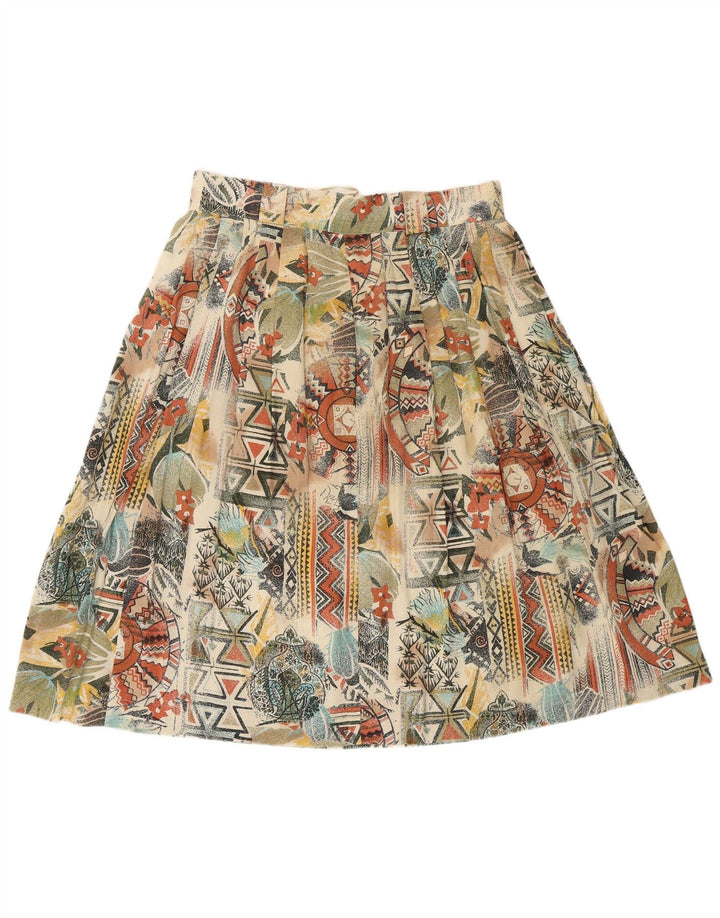 Fusta plisată pentru femei VINTAGE UK 16 Large W32 Multicolor Geometric