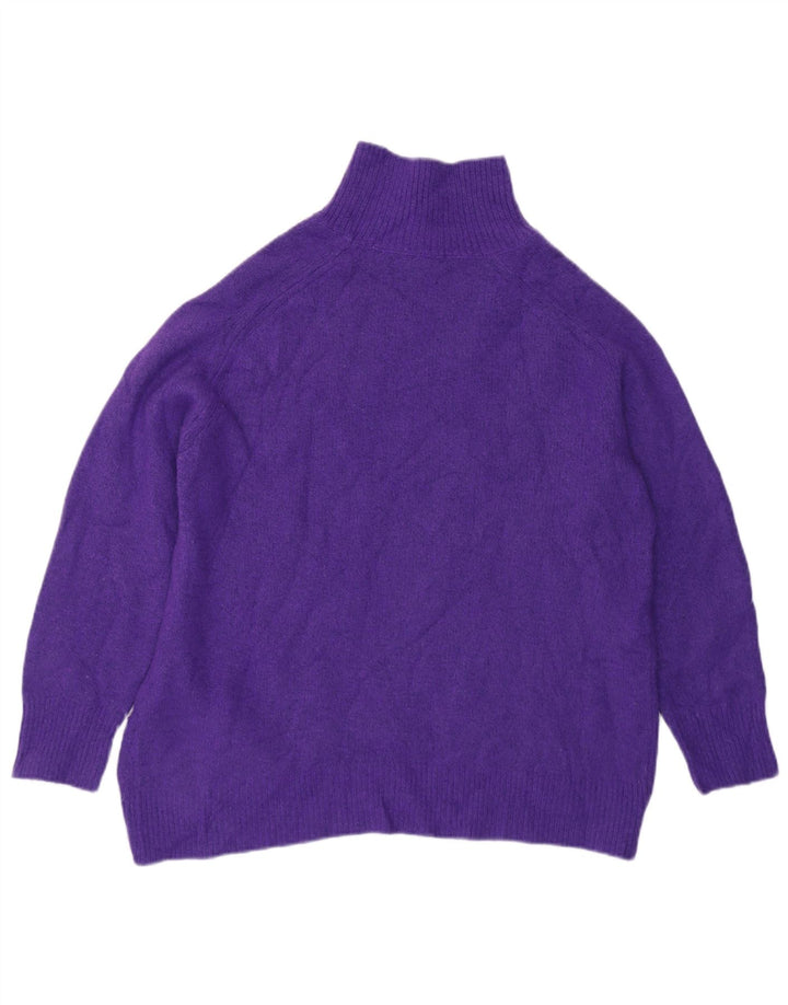 Massimo Dutti Pulover oversized cu gât rulat pentru femei UK 10 Mic violet