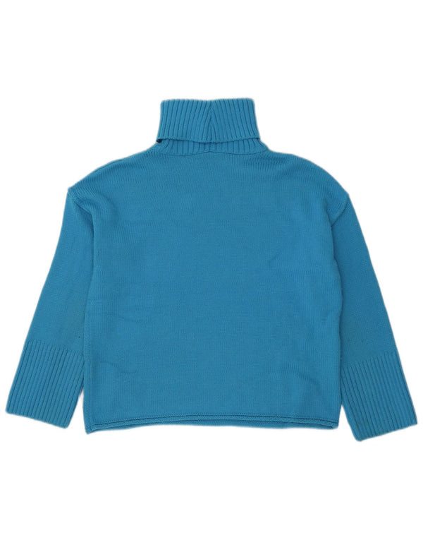 Topshop Pulover oversized cu gât rulat pentru femei UK 4 XS Blue Acrylic