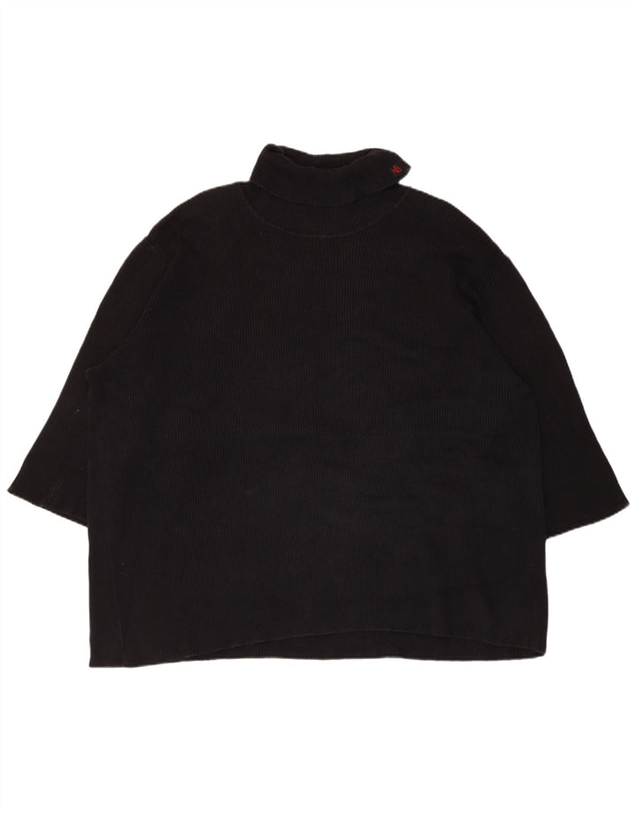 Pulover pentru femei Ralph Lauren cu gât rulat, UK 22 3XL, bumbac negru