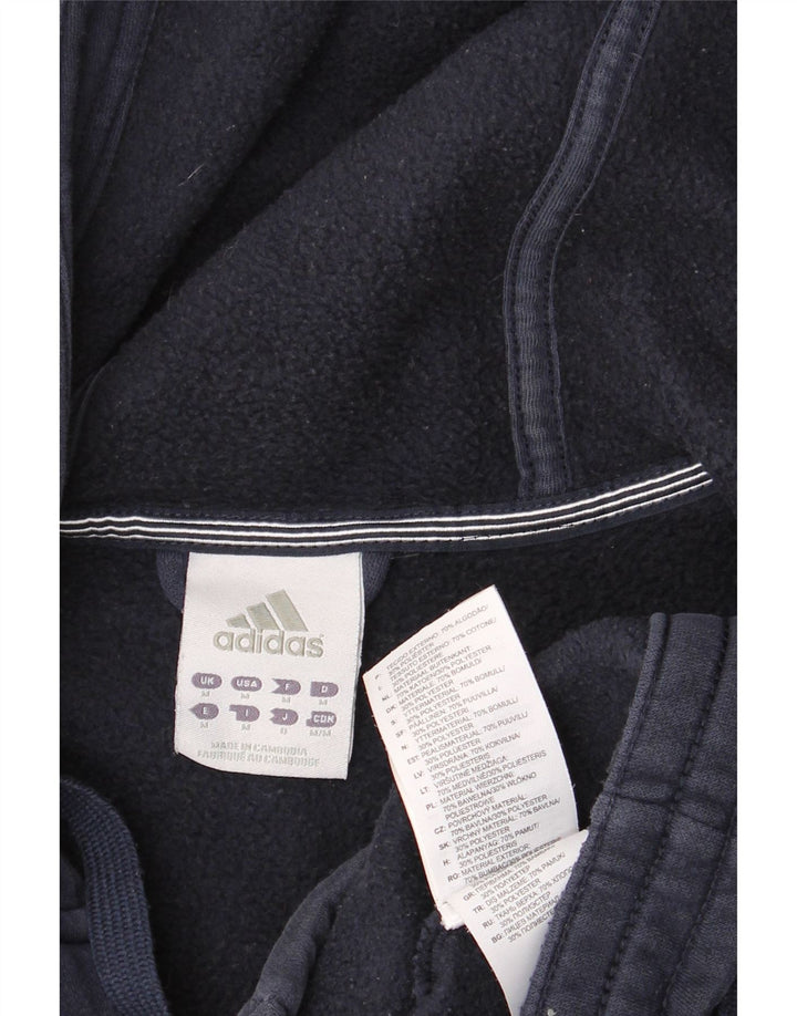 Pulover pentru bărbați ADIDAS Graphic Zip Hoodie, mediu din bumbac bleumarin