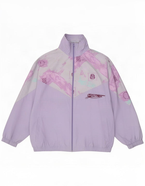 Jachetă de trening vintage supradimensionată pentru femei IT 48 XL Violet Colorblock
