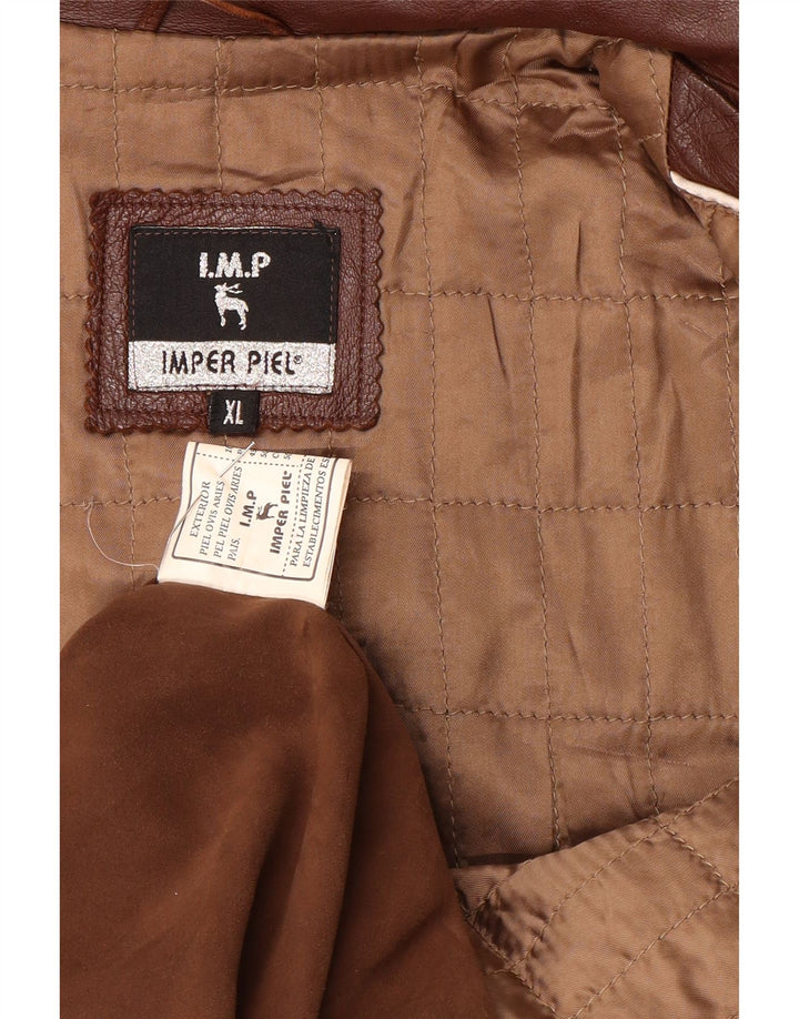 Jachetă de piele vintage pentru bărbați UK 42 XL din piele maro