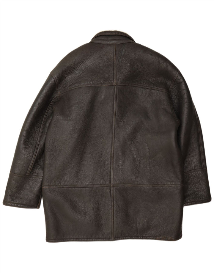 Jachetă vintage pentru bărbați din shearling Mărimea 52 XL maro
