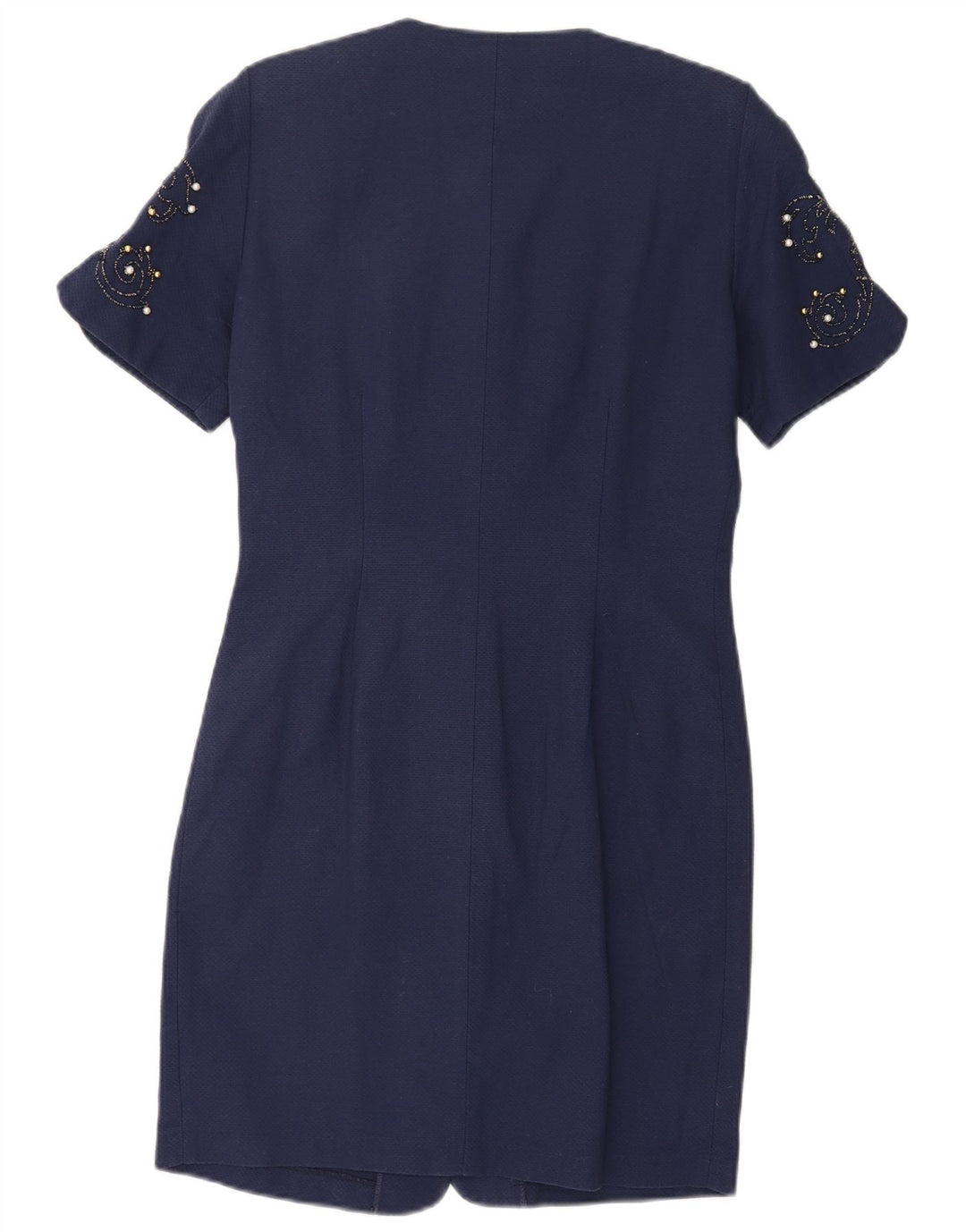 Rochie obișnuită pentru femei Vintage UK 14 Bumbac bleumarin mediu