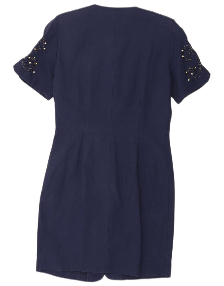 Rochie obișnuită pentru femei Vintage UK 14 Bumbac bleumarin mediu