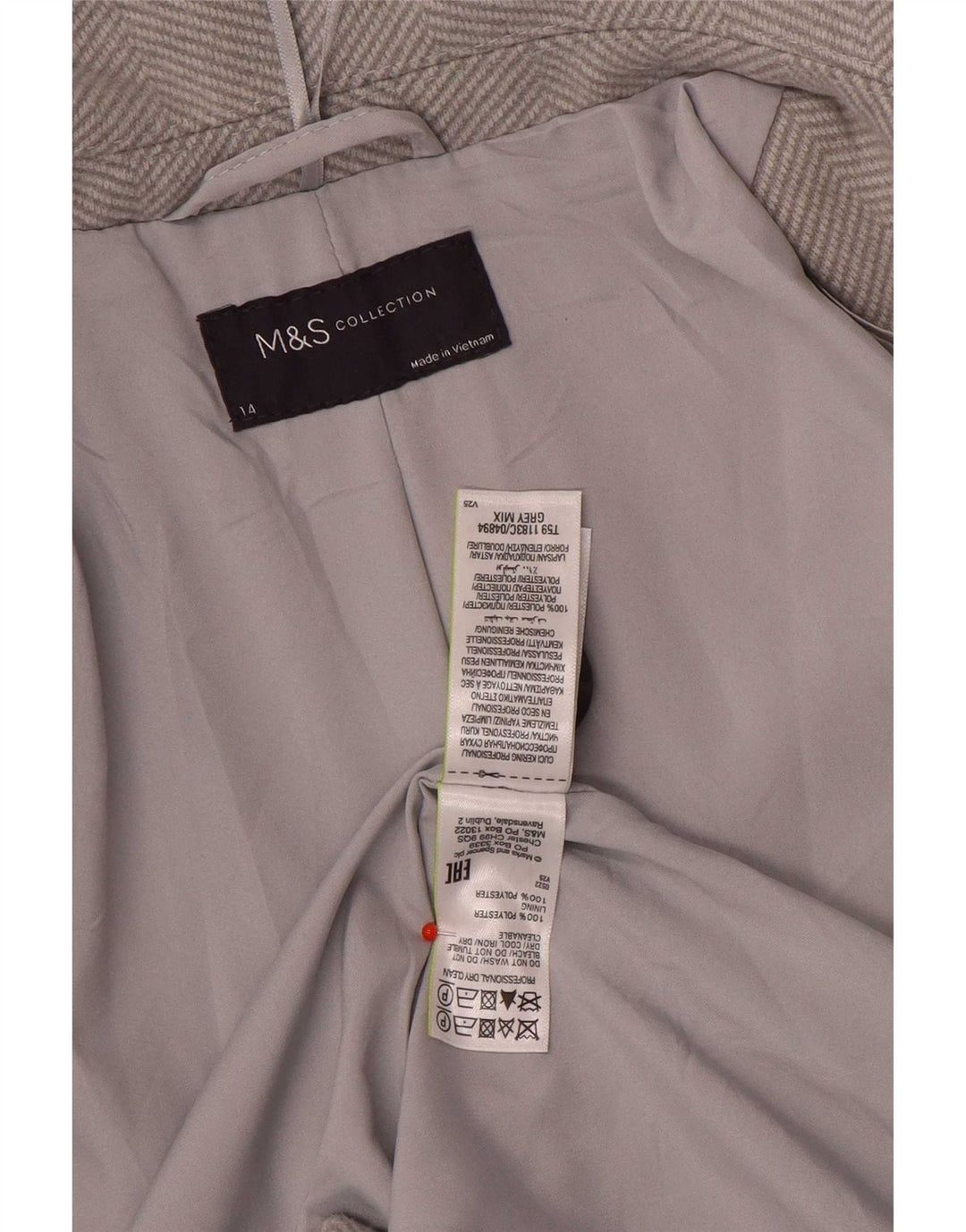 Palton pentru femei Marks & Spencer UK 14, mare, gri din poliester în oase