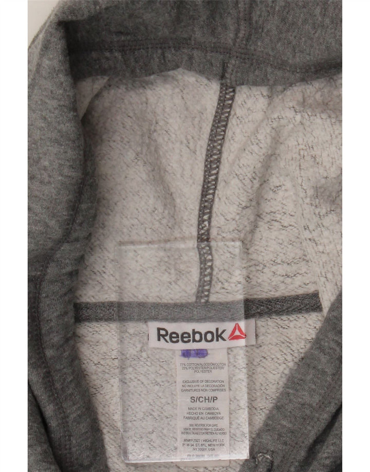 Pulover Reebok pentru bărbați, cu fermoar, bumbac, gri mic