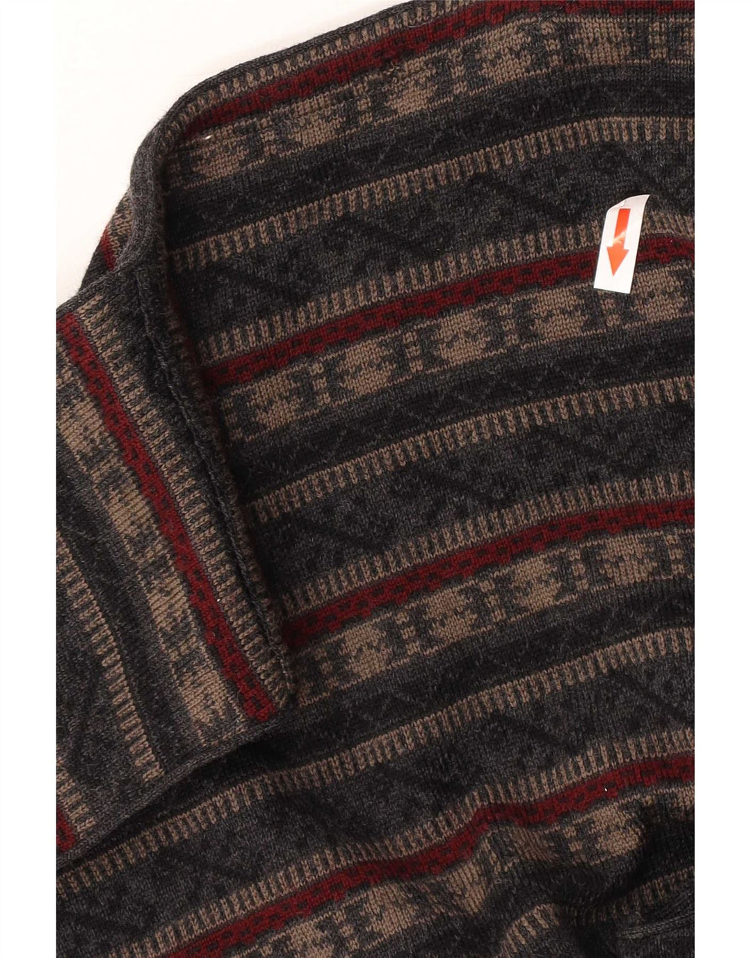Vestă vintage pentru bărbați din lână virgină, gri mediu, din Fair Isle