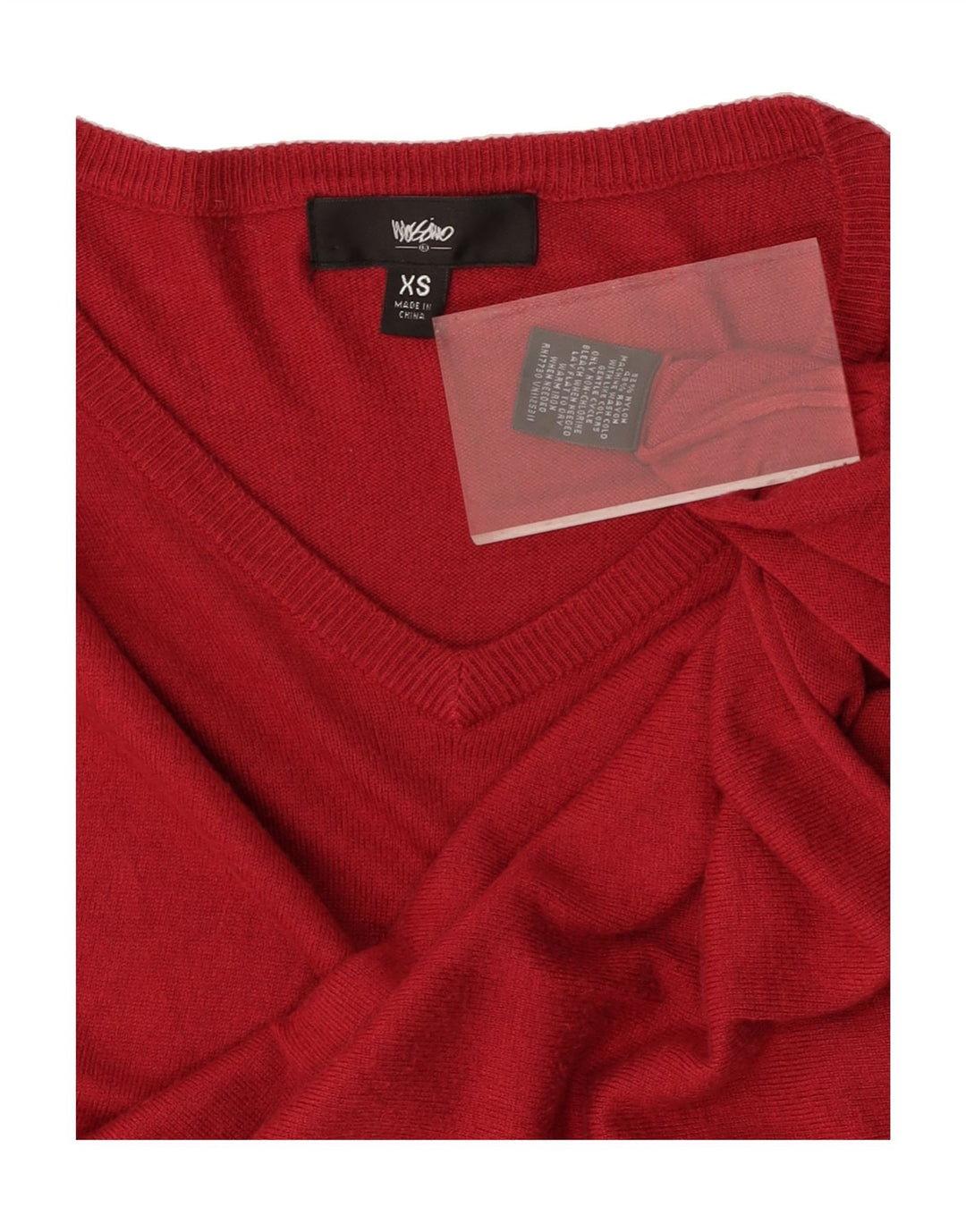 MOSSIMO Womens V-Neck Jumper Sweater UK 6 XS Red Nylon Vintage Mossimo and Second-Hand Mossimo from Messina Hembry 