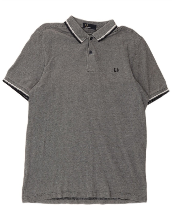 Cămașă polo Fred Perry pentru bărbați, mare, gri bumbac