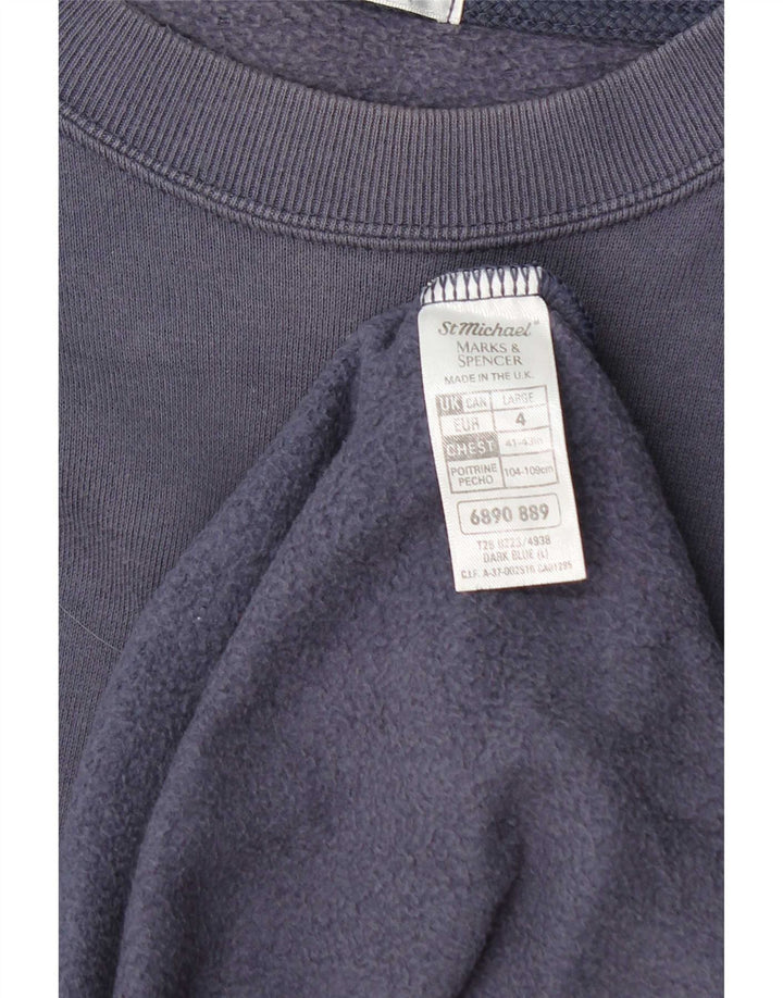 Hanorac pentru bărbați Marks & Spencer Pulover mare din bumbac bleumarin