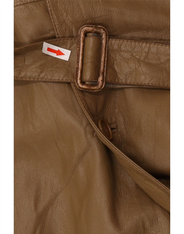 Trenci din piele vintage pentru bărbați IT 46 Piele maro mică