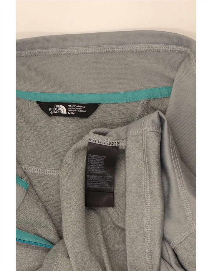Top de trening The North Face, pentru bărbați, cu fermoar și gât, pete, gri mediu