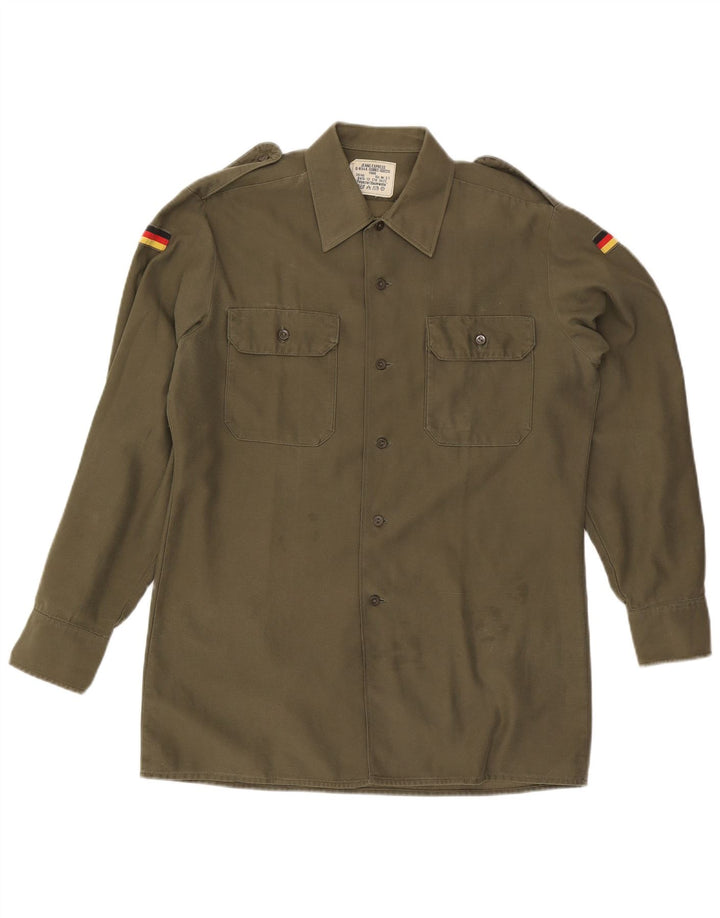 Cămașă militară vintage pentru bărbați, kaki mediu