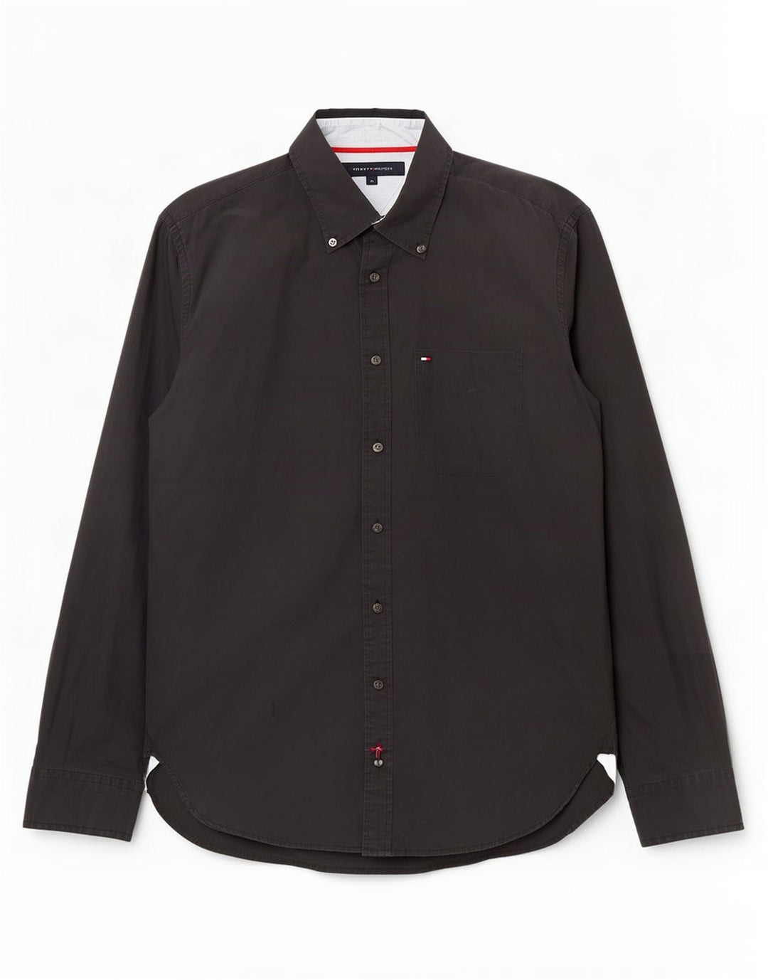 Cămașă Tommy Hilfiger pentru bărbați, bumbac mediu negru