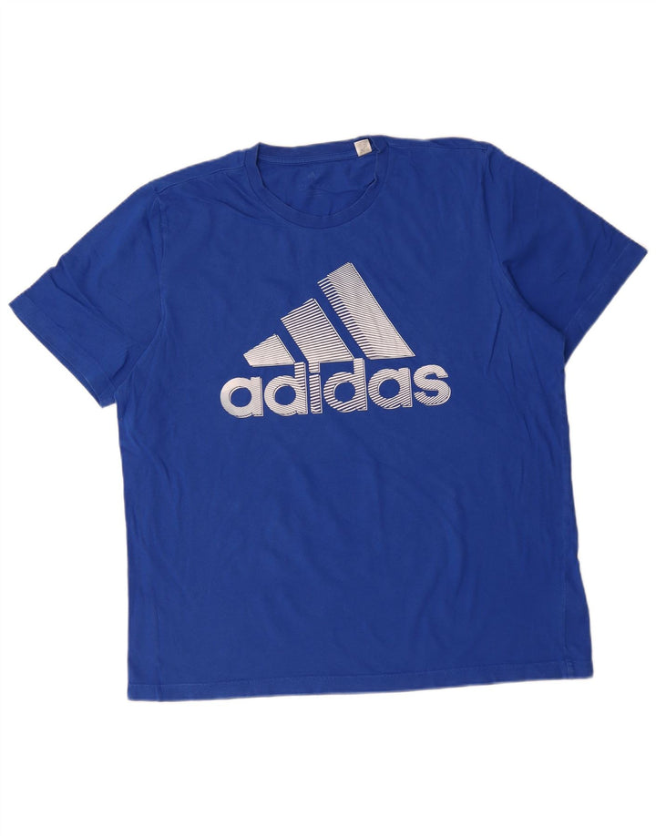 Tricou grafic pentru bărbați Adidas Top mare, albastru, bumbac