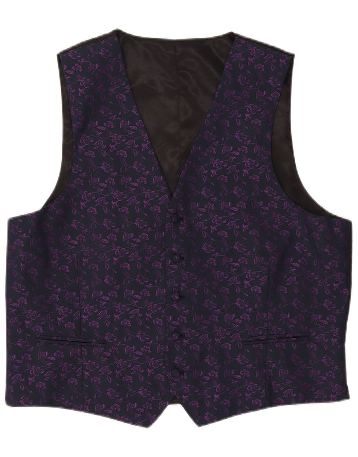 Vestă pentru bărbați C&A Canda, cu ajustare obișnuită, IT 56 XL, albastru bleumarin, poliester floral