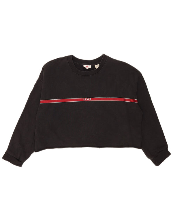 Pulover Oversized Crop Levi's pentru femei UK 16, mare, cu dungi gri