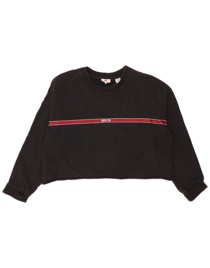 Pulover Oversized Crop Levi's pentru femei UK 16, mare, cu dungi gri