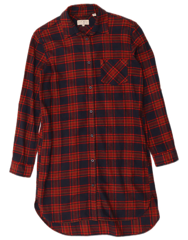 Rochie cămașă supradimensionată Jack Wills pentru femei UK 6 XS Bumbac cu carouri bleumarin