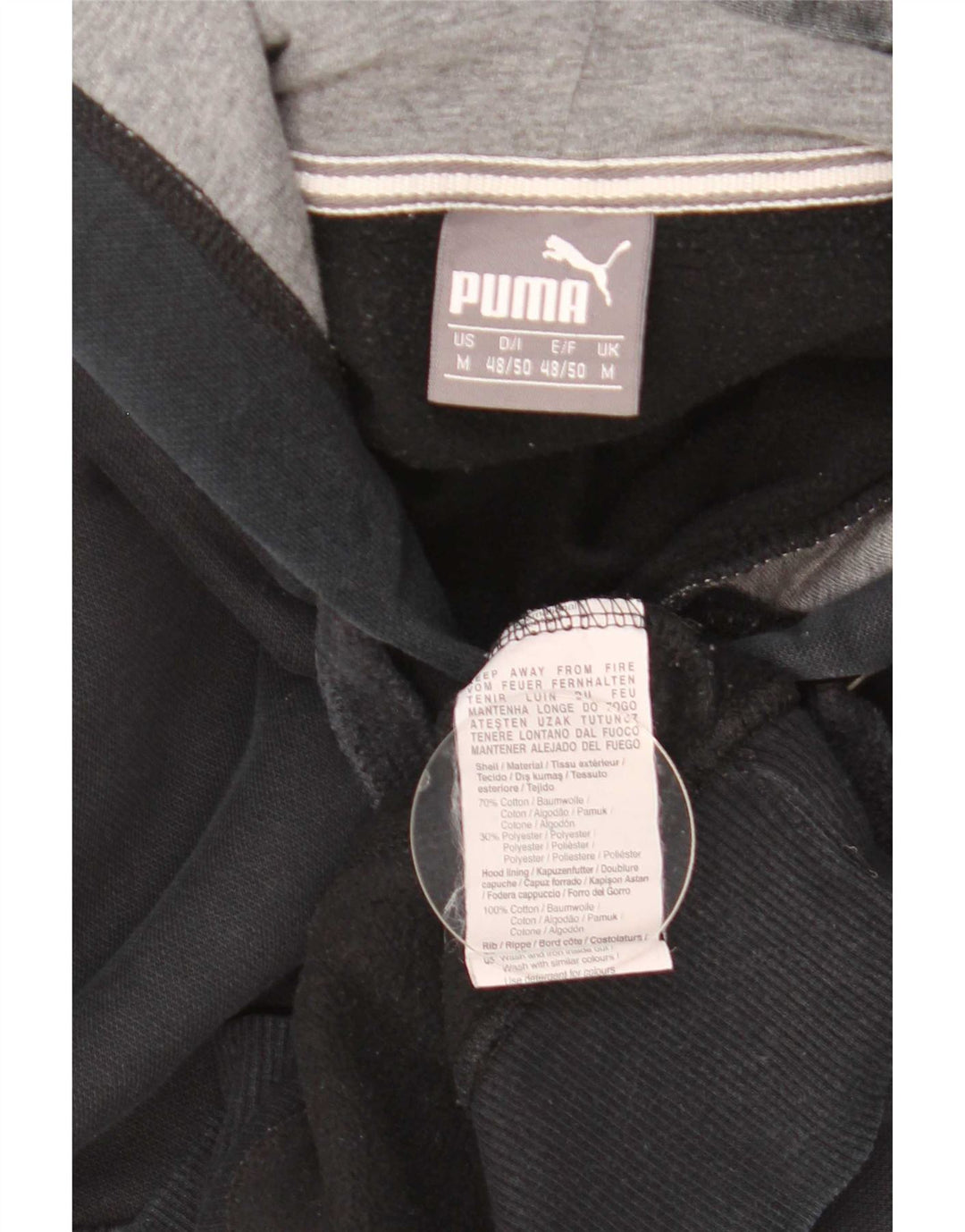 Pulover Puma pentru bărbați, bumbac mediu negru