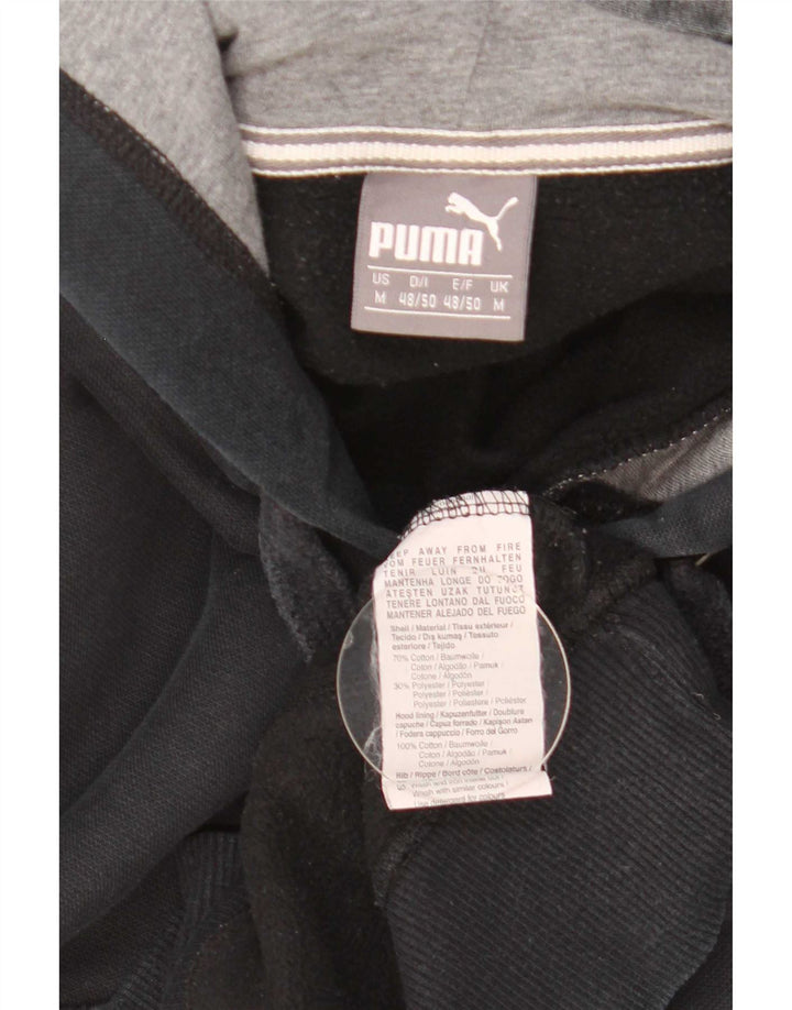 Pulover Puma pentru bărbați, bumbac mediu negru