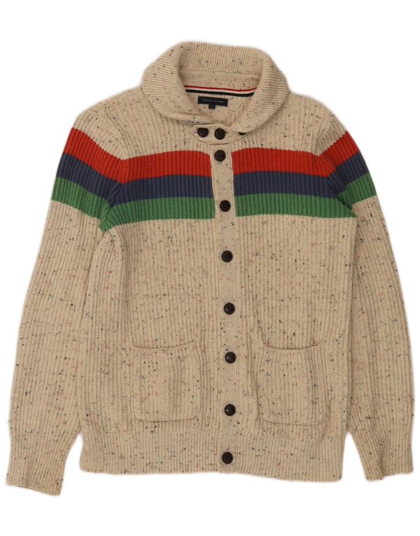 TOMMY HILFIGER Pulover cardigan pentru băieți 15-16 ani, bej, bumbac color bloc