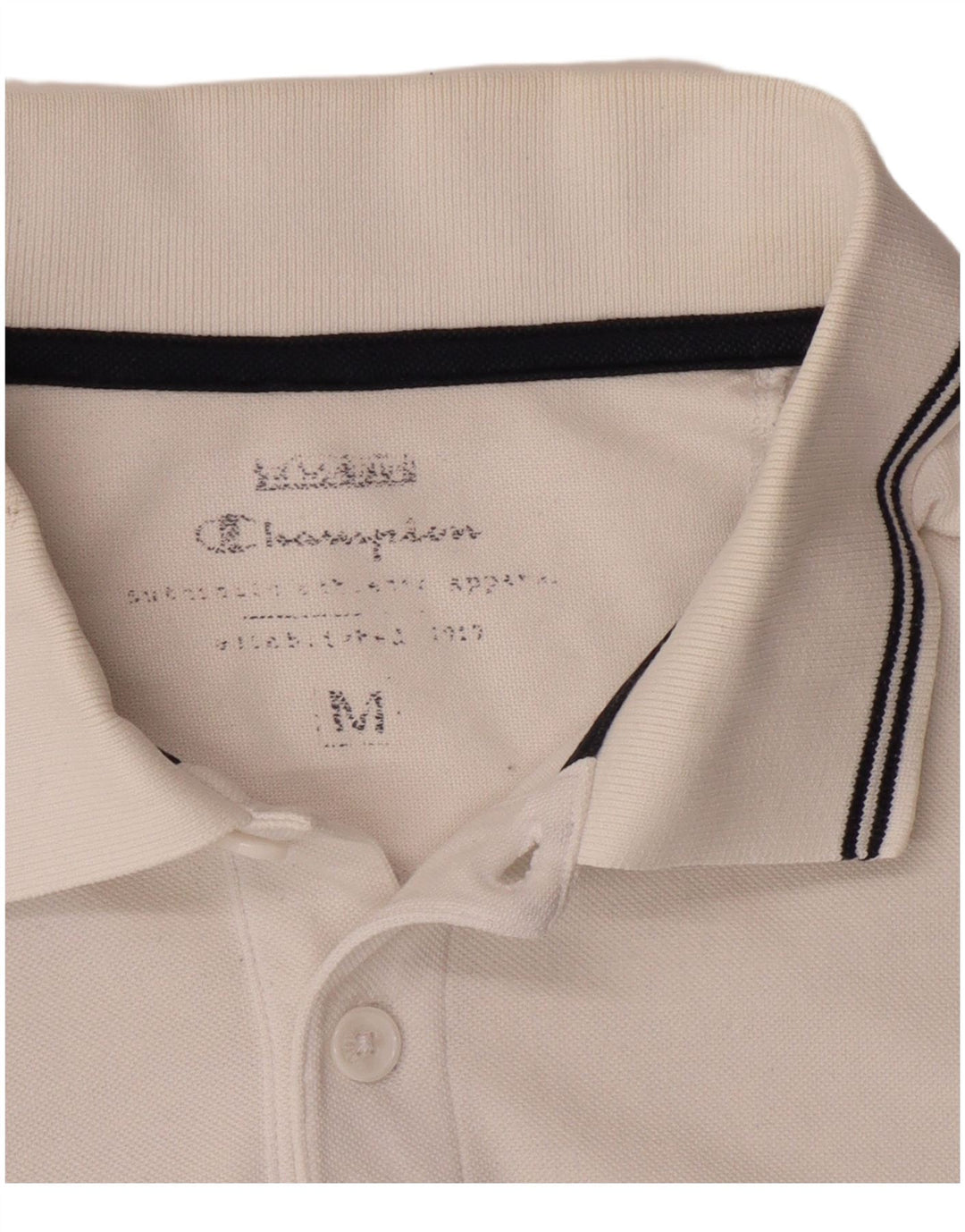 CHAMPION Mens Polo Shirt Medium White