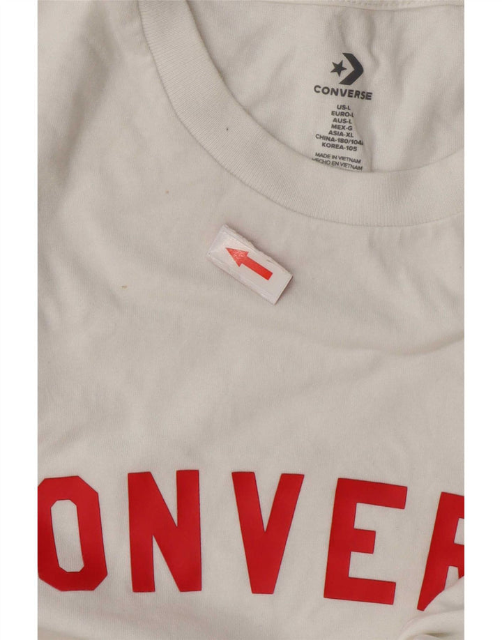 Tricou grafic Converse pentru bărbați Top mare din bumbac alb