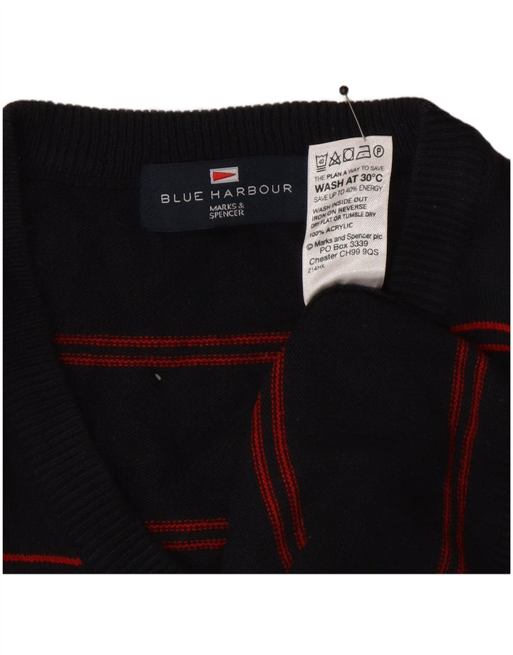 Pulover Marks & Spencer pentru bărbați, Blue Harbour, cu decolteu în V, mare, bleumarin