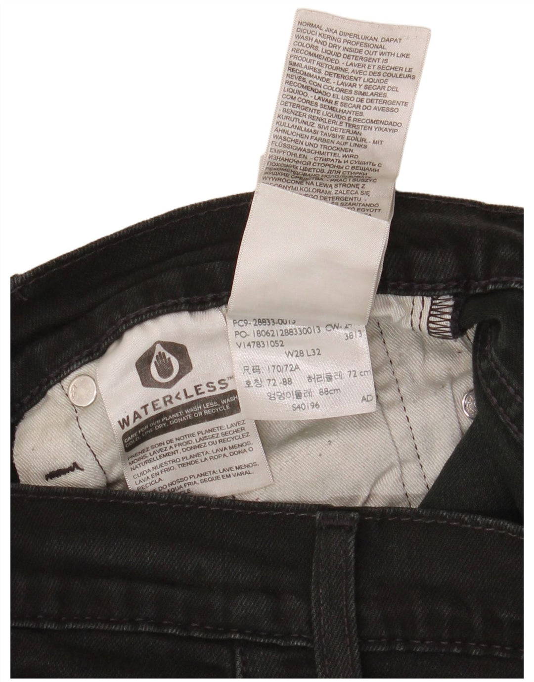 Blugi skinny pentru femei Levi's W28 L30 bumbac negru