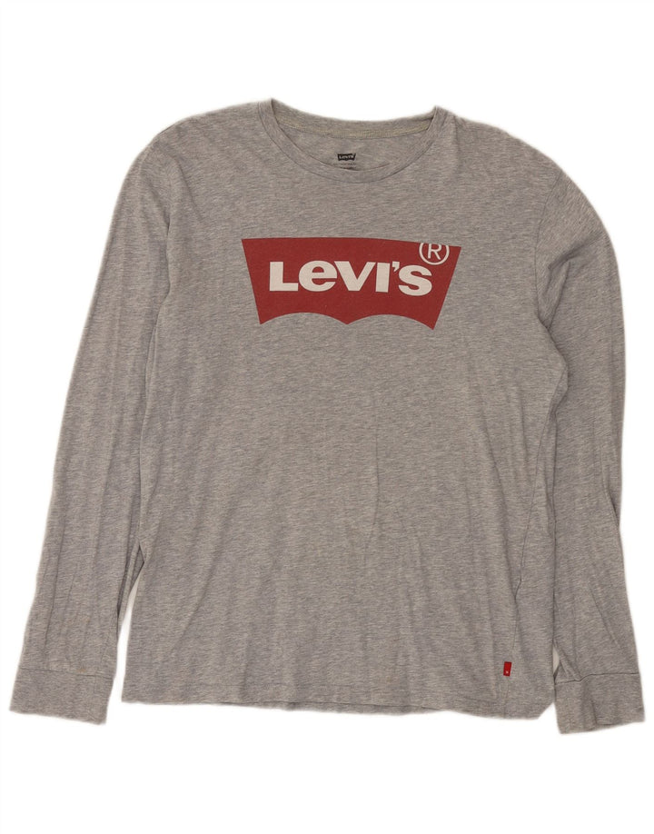 Bluză cu mânecă lungă Levi's pentru bărbați, gri mediu, bumbac