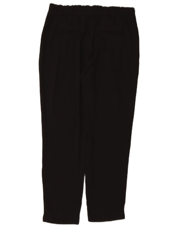 Pantaloni tăiați conici pentru femei cu talie înaltă ZARA UK 16 Large W34 L27 Negru