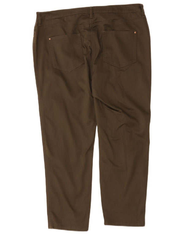 Pantaloni tăiați pentru femei M&Co UK 18 XL W36 L25 Kaki Bumbac