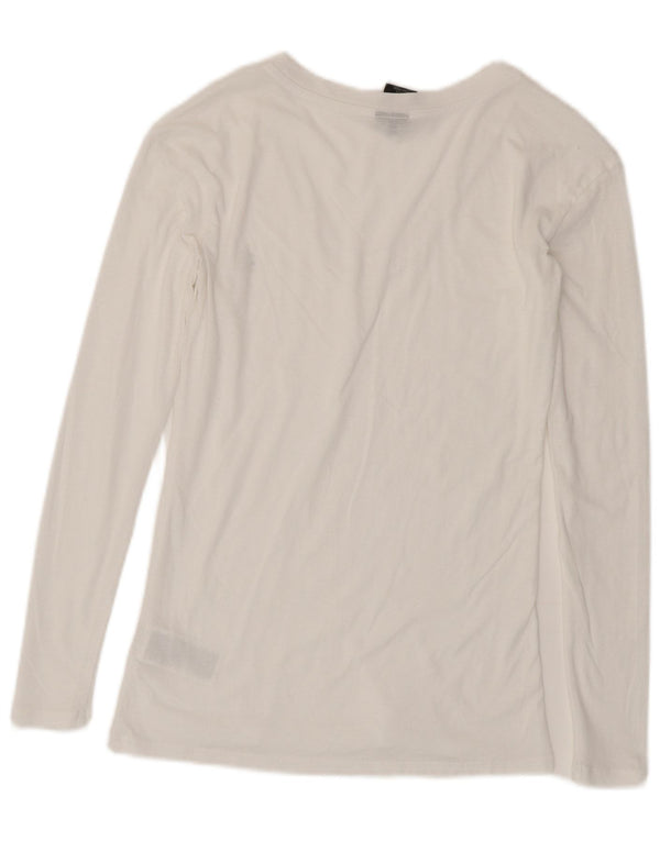 Top pentru femei G-Star cu mânecă lungă UK 10 mic, alb, bumbac