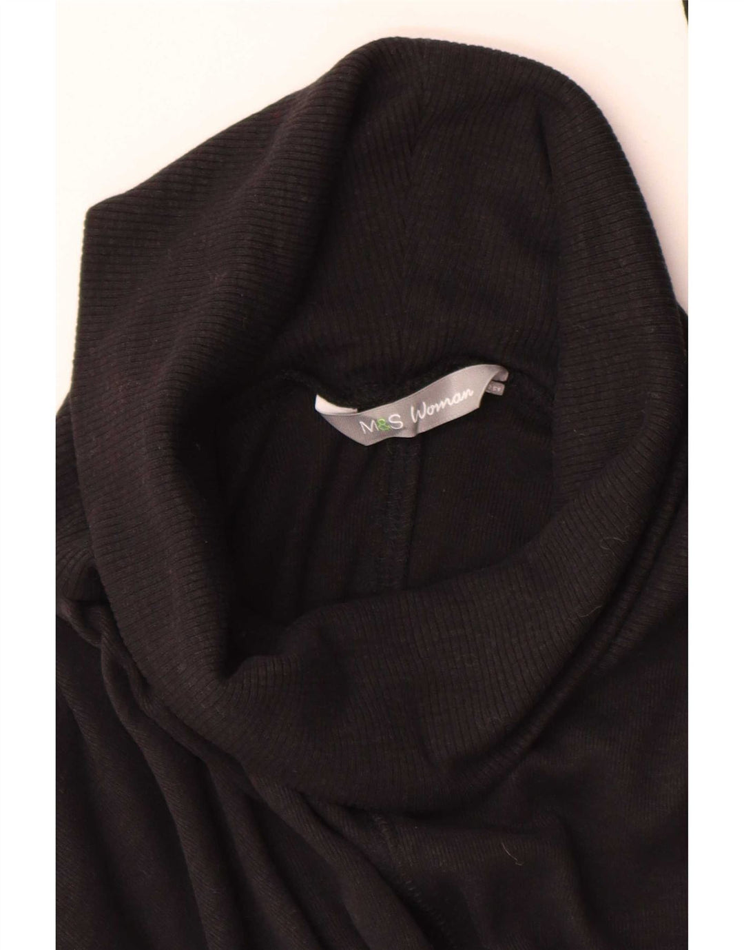 Pulover pentru femei Marks & Spencer, cu paragate, cu gât rulat, UK 10 Mic Negru