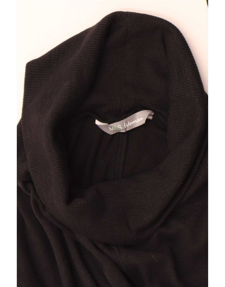 Pulover pentru femei Marks & Spencer, cu paragate, cu gât rulat, UK 10 Mic Negru