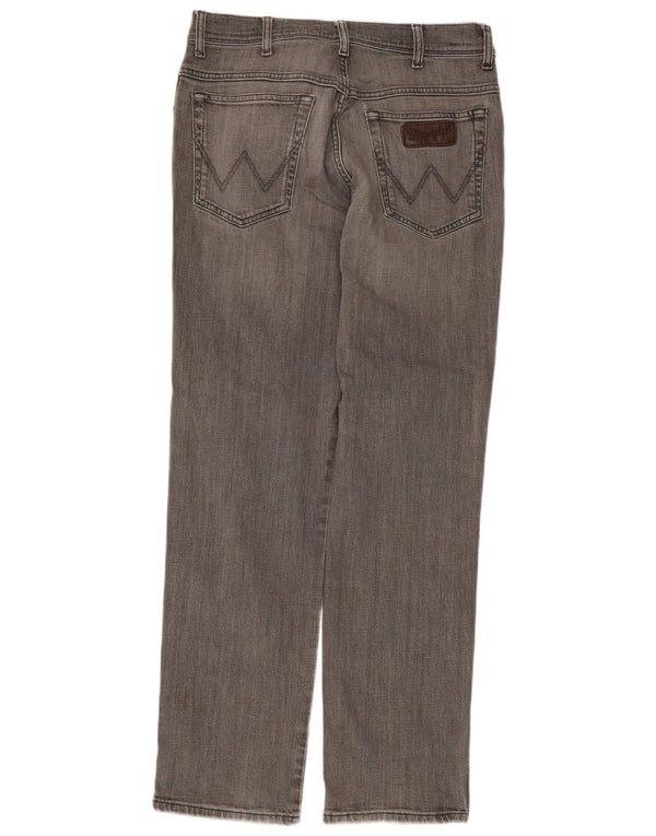 Wrangler Mens Texas Straight Jeans W34 L32 Grey Cotton