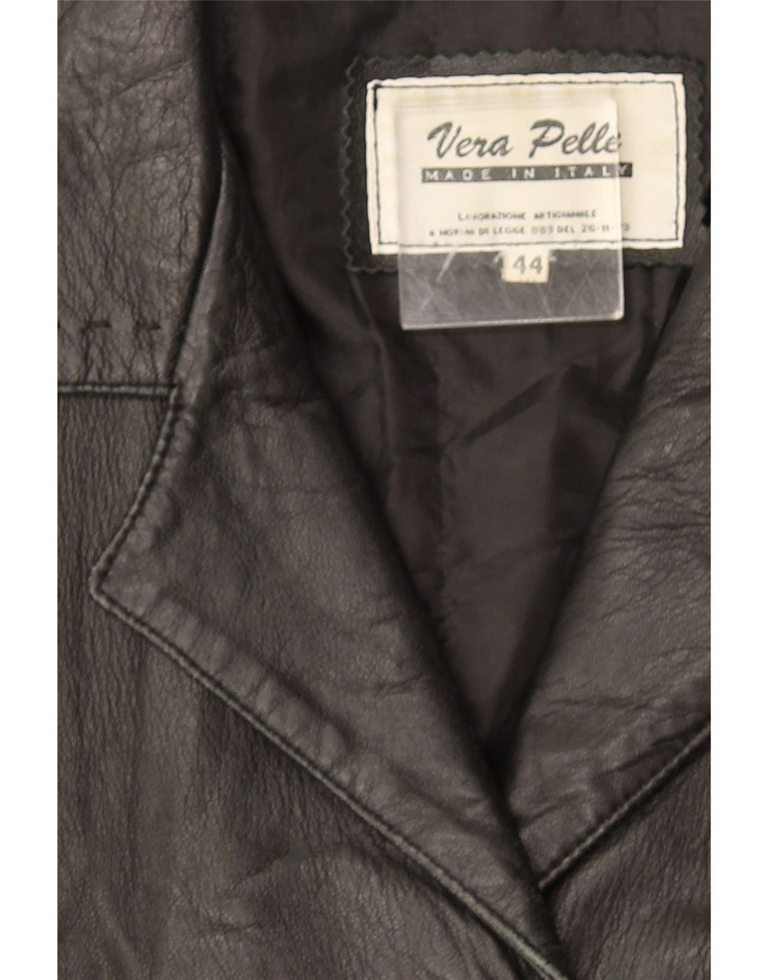 Geaca de piele vintage pentru femei IT 44 Medium Black Leather