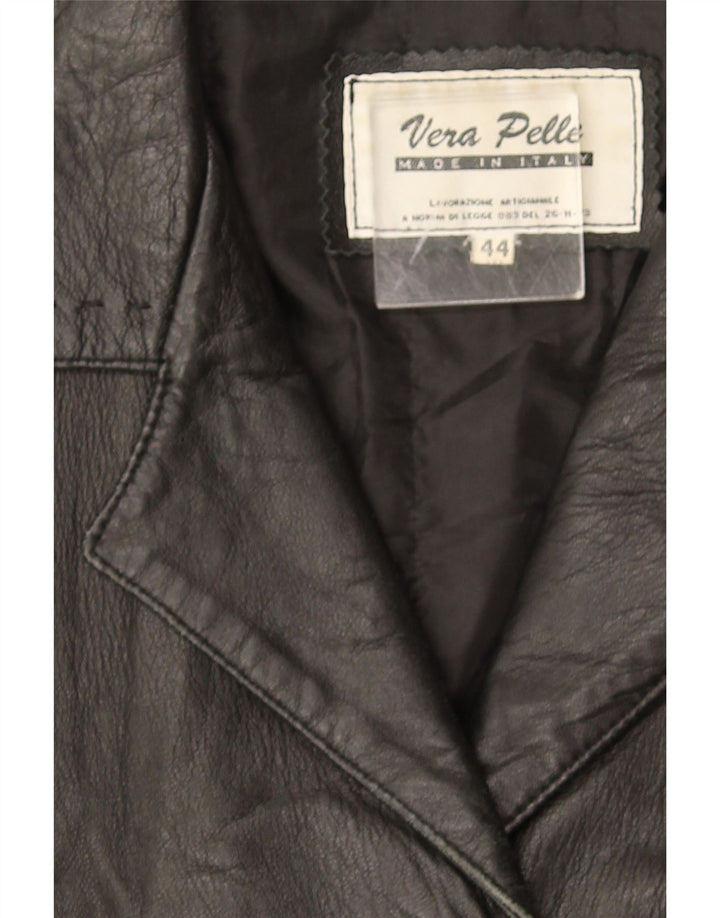 Geaca de piele vintage pentru femei IT 44 Medium Black Leather