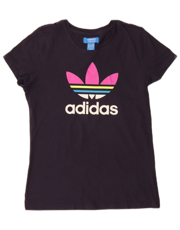 Tricou grafic Adidas pentru femei Top UK 14 Medium Bleumarin Bumbac