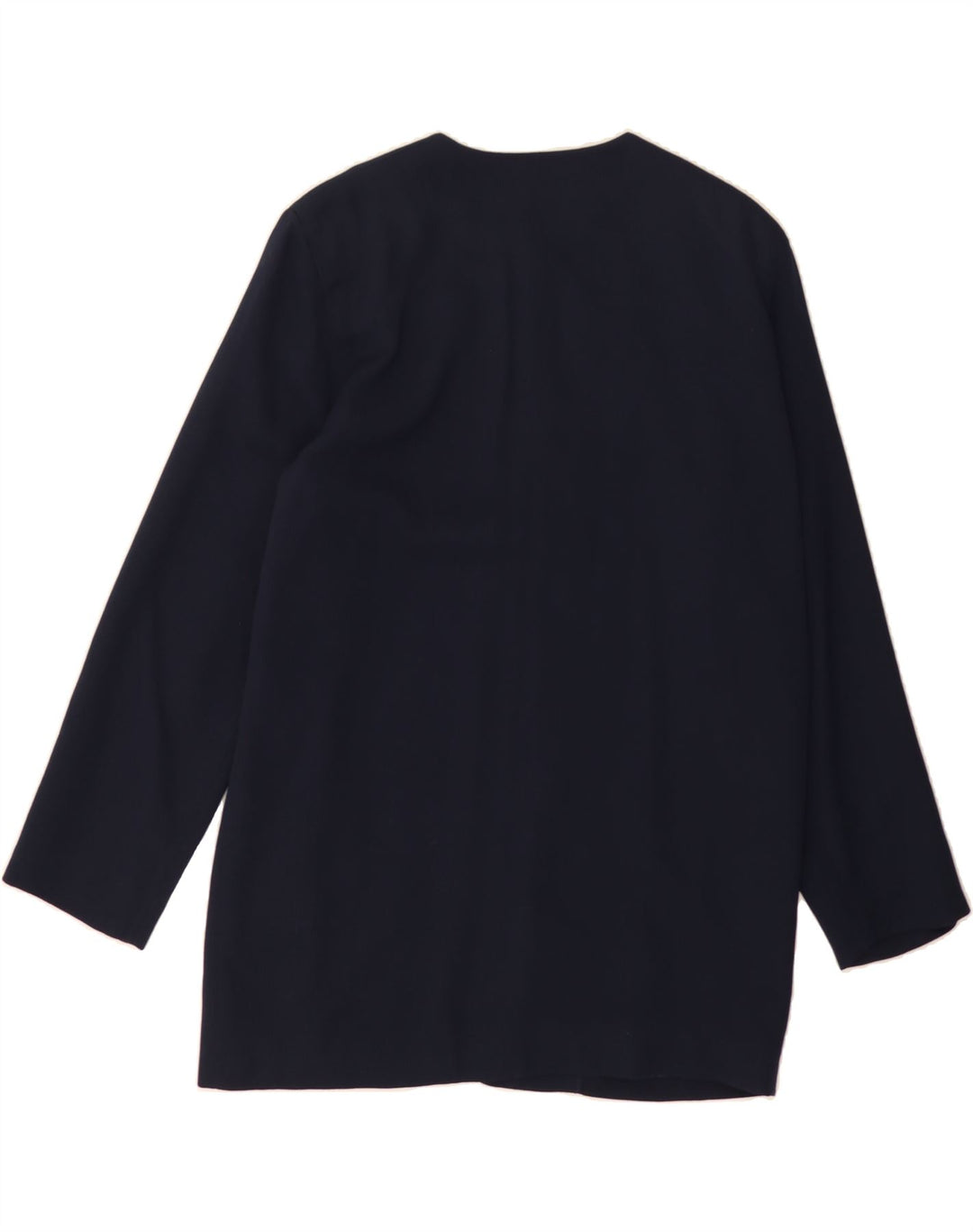 GUY LAROCHE Womens Longline Blazer Jacket UK 14 Medium Navy Blue Vintage Guy Laroche and Second-Hand Guy Laroche from Messina Hembry 