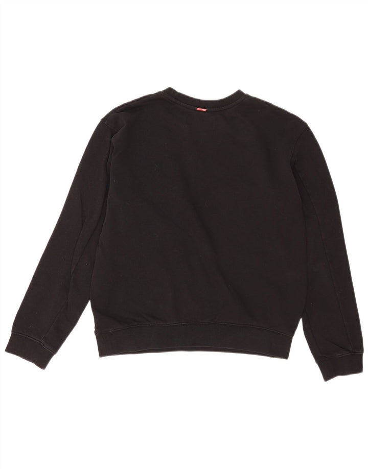 Replay Pulover supradimensionat cu grafic pentru femei UK 10 Bumbac negru mic