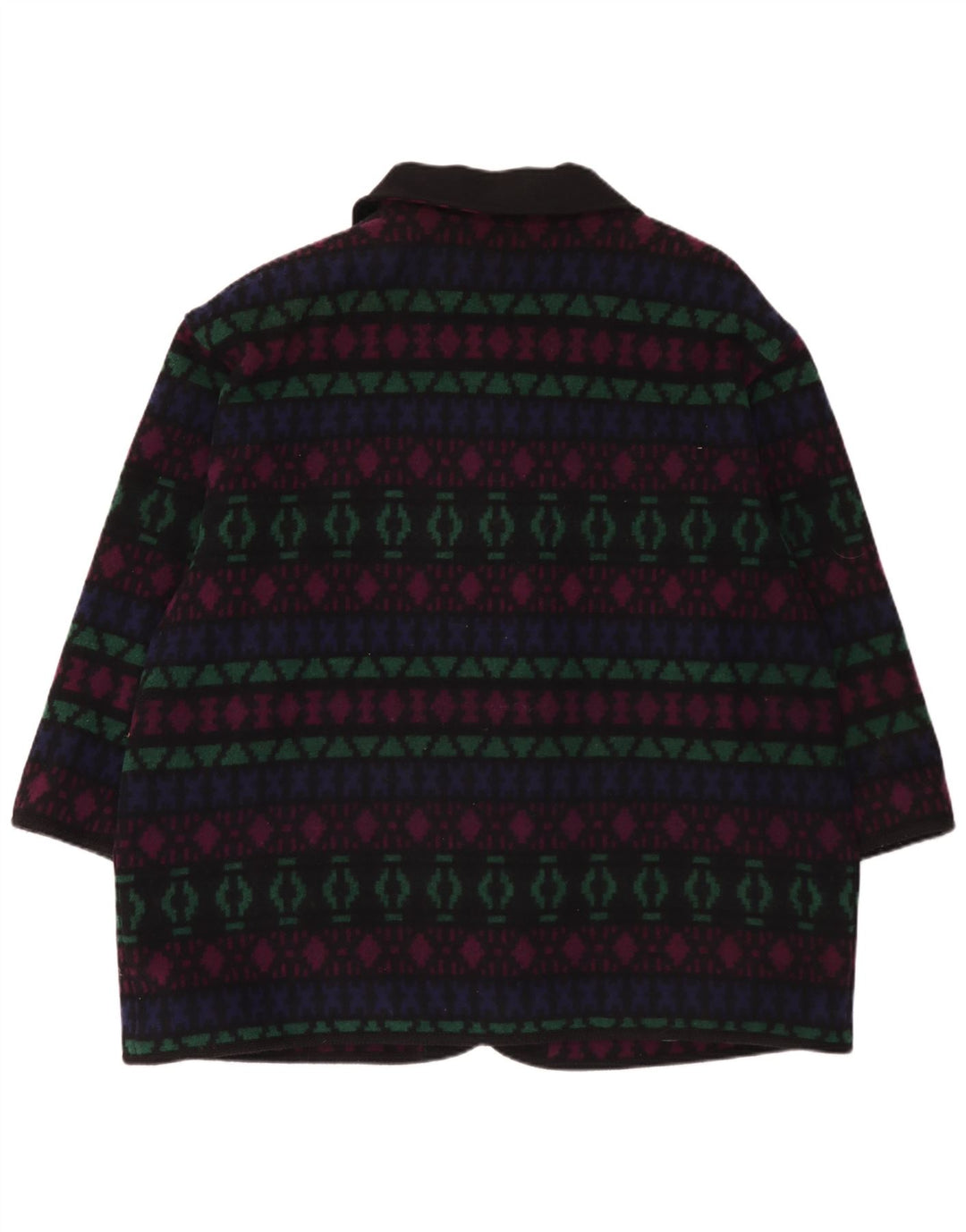 Pardesiu vintage pentru femei UK 26 5XL Lână geometrică multicoloră
