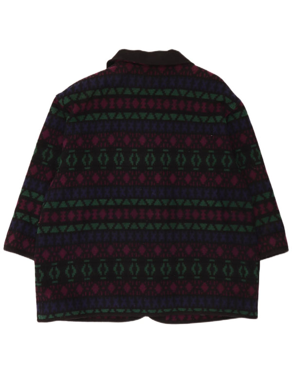 Pardesiu vintage pentru femei UK 26 5XL Lână geometrică multicoloră