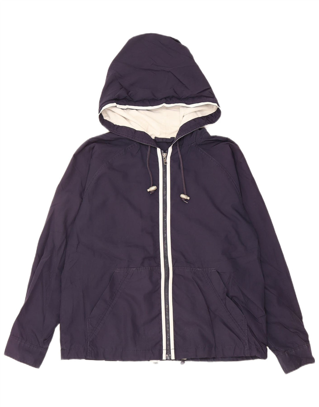 EDDIE BAUER Jachetă de ploaie cu glugă pentru femei UK 14 Poliester mediu albastru bleumarin